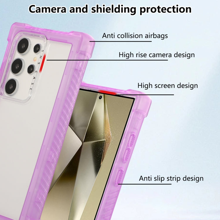 For Samsung Galaxy S24 Ultra 5G Transparent Matte TPU Hybrid PC 3-in-1 Phone Case