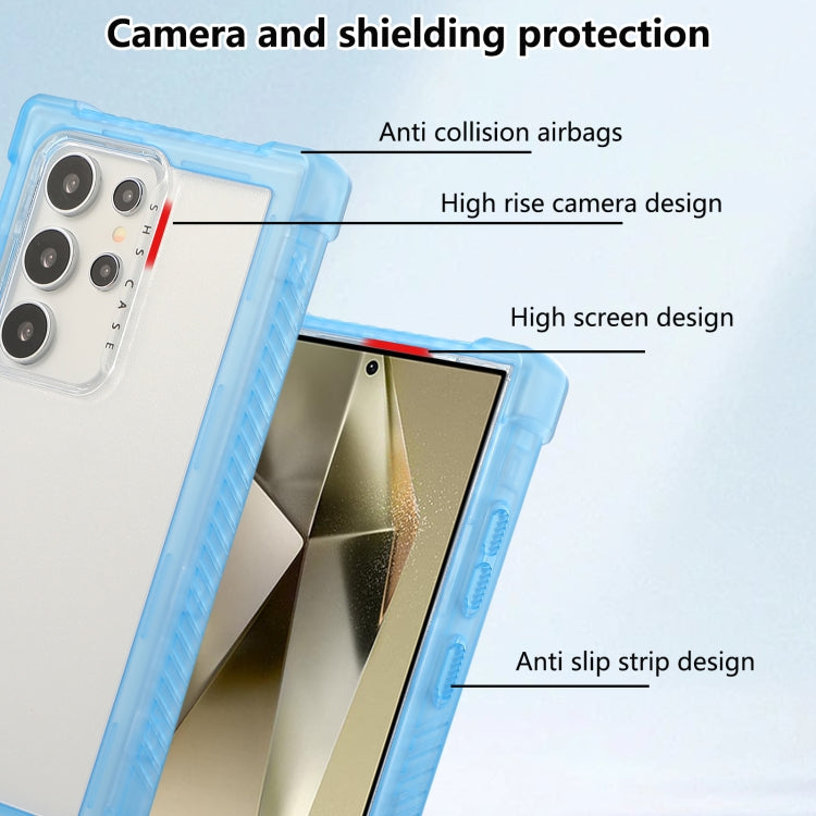 For Samsung Galaxy S24 Ultra 5G Transparent Matte TPU Hybrid PC 3-in-1 Phone Case