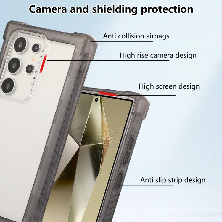 For Samsung Galaxy S24+ 5G Transparent Matte TPU Hybrid PC 3-in-1 Phone Case