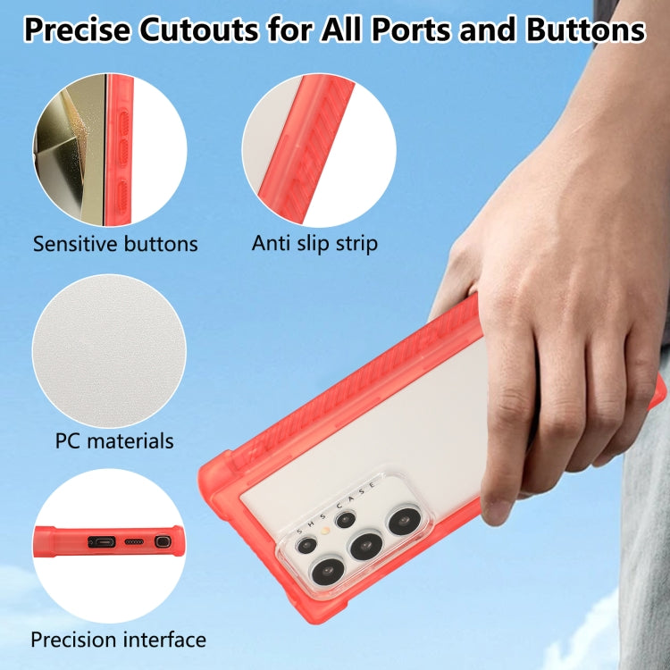 For Samsung Galaxy S24+ 5G Transparent Matte TPU Hybrid PC 3-in-1 Phone Case