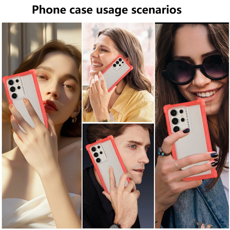 For Samsung Galaxy S24+ 5G Transparent Matte TPU Hybrid PC 3-in-1 Phone Case