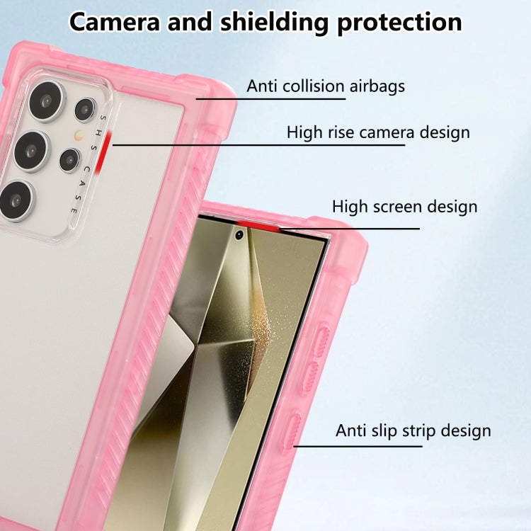 For Samsung Galaxy S24+ 5G Transparent Matte TPU Hybrid PC 3-in-1 Phone Case