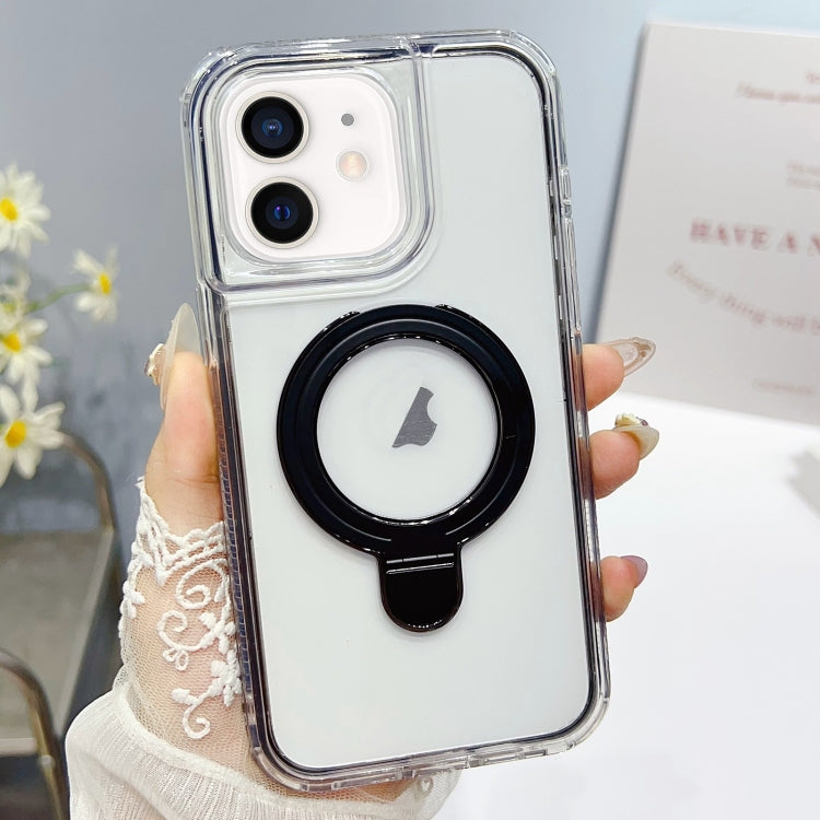 For iPhone 12 / 12 Pro Translucent 3 in 1 Holder MagSafe Phone Case