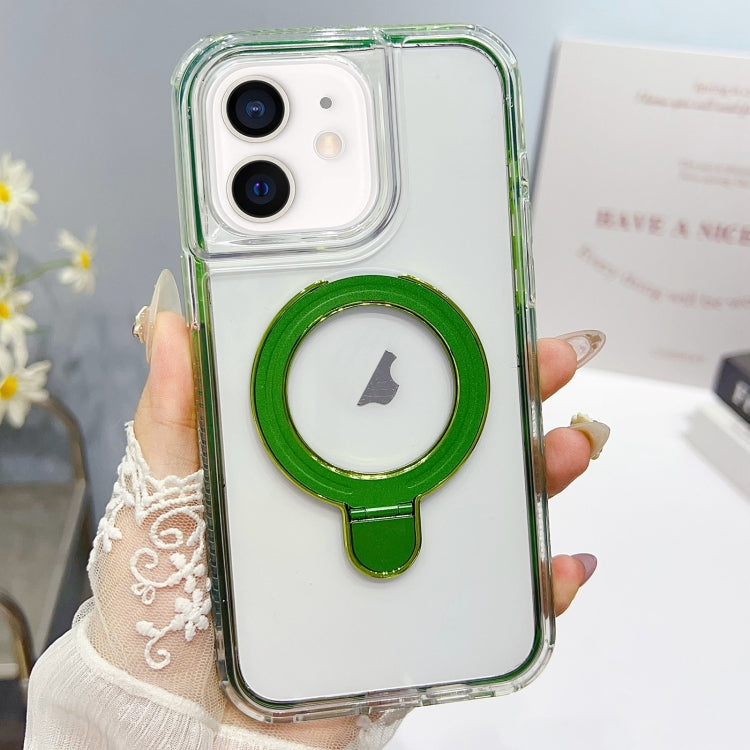 For iPhone 12 / 12 Pro Translucent 3 in 1 Holder MagSafe Phone Case