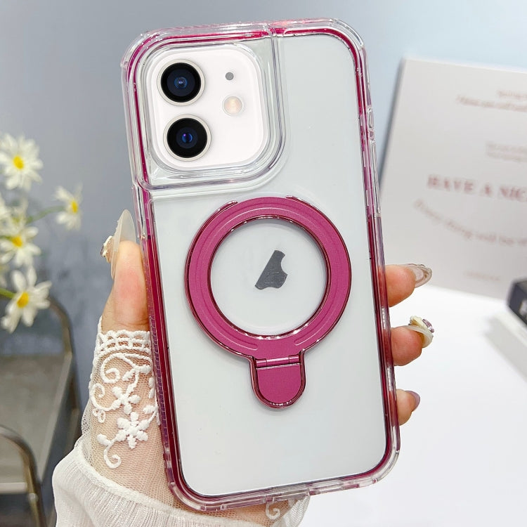 For iPhone 12 / 12 Pro Translucent 3 in 1 Holder MagSafe Phone Case