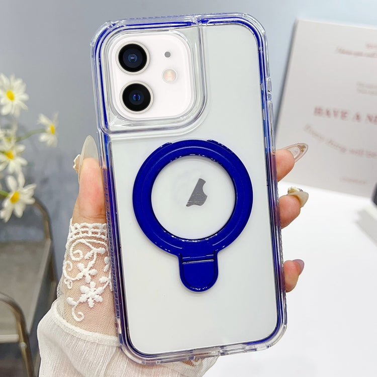For iPhone 12 / 12 Pro Translucent 3 in 1 Holder MagSafe Phone Case