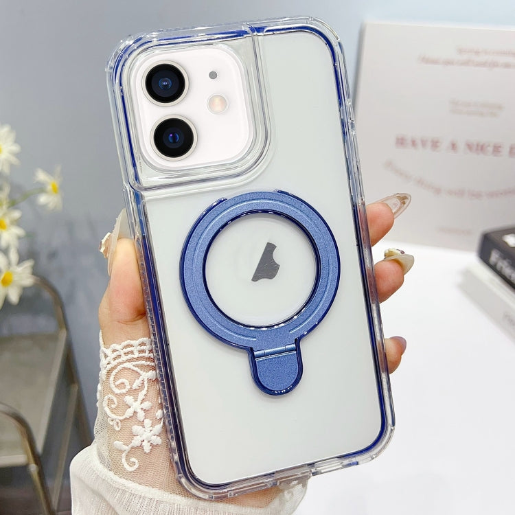 For iPhone 12 / 12 Pro Translucent 3 in 1 Holder MagSafe Phone Case