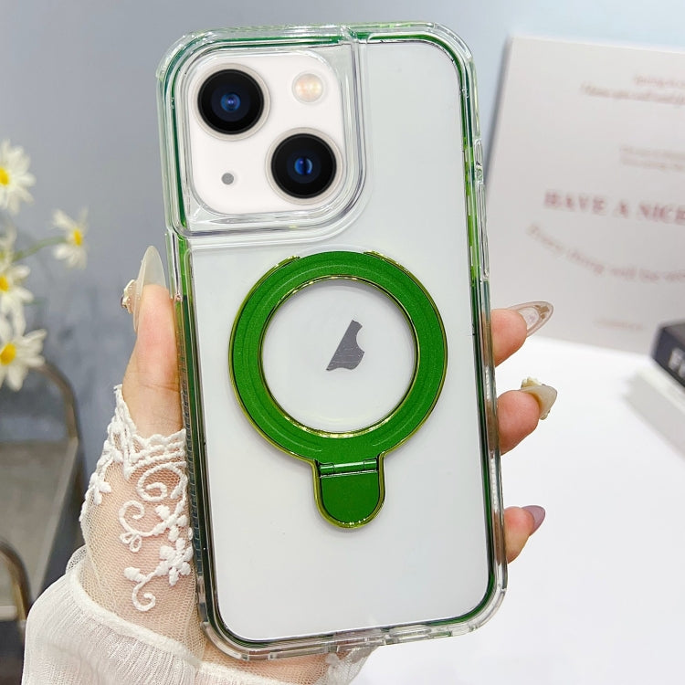 For iPhone 14 Translucent 3 in 1 Holder MagSafe Phone Case