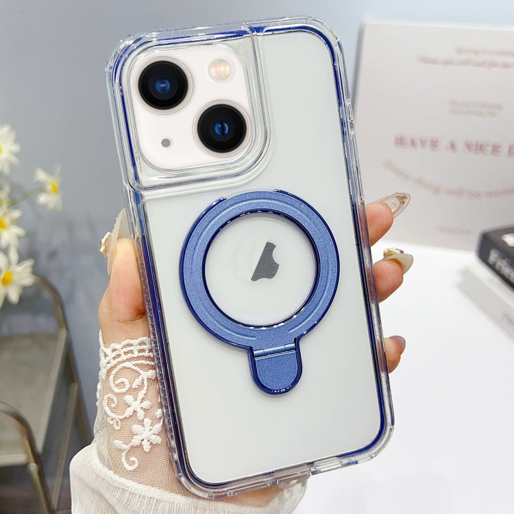 For iPhone 14 Translucent 3 in 1 Holder MagSafe Phone Case