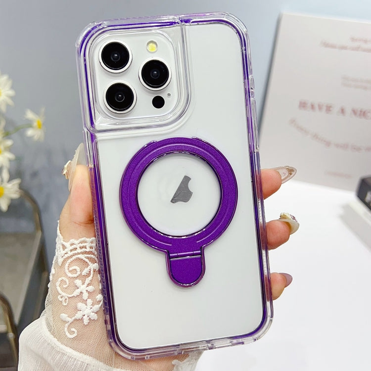 For iPhone 14 Pro Translucent 3 in 1 Holder MagSafe Phone Case