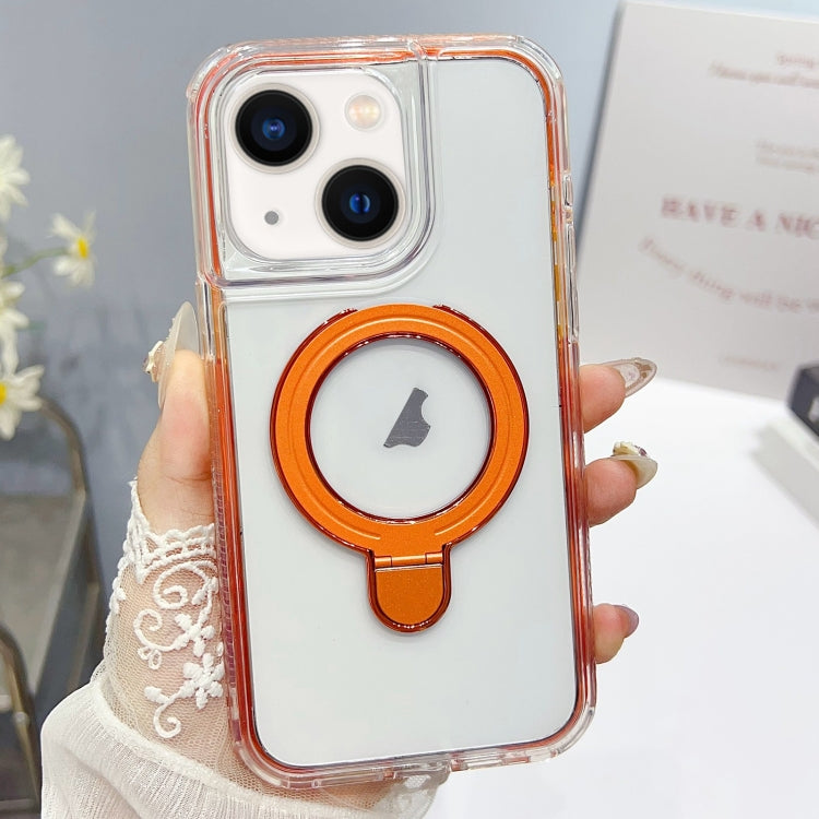 For iPhone 15 Translucent 3 in 1 Holder MagSafe Phone Case