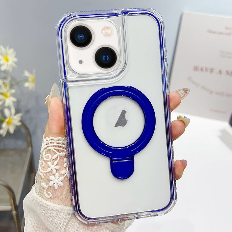 For iPhone 15 Translucent 3 in 1 Holder MagSafe Phone Case