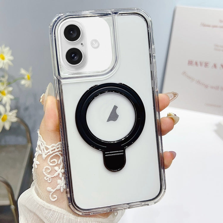 For iPhone 16 Translucent 3 in 1 Holder MagSafe Phone Case