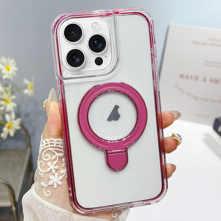 For iPhone 16 Pro Translucent 3 in 1 Holder MagSafe Phone Case