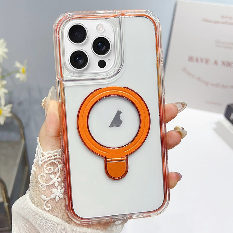 For iPhone 16 Pro Max Translucent 3 in 1 Holder MagSafe Phone Case