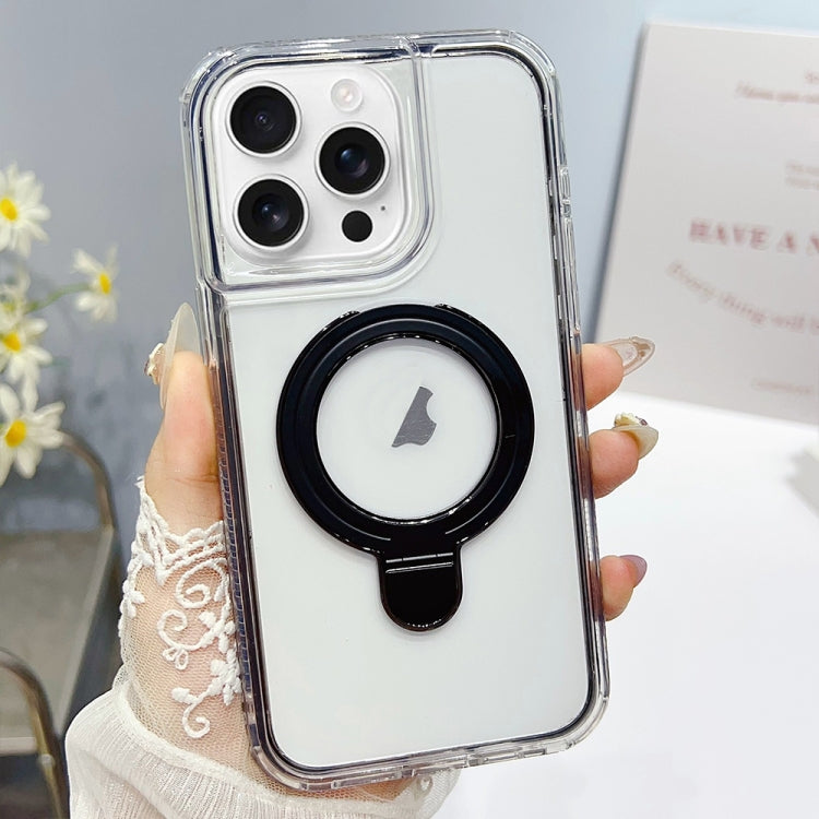 For iPhone 16 Pro Max Translucent 3 in 1 Holder MagSafe Phone Case