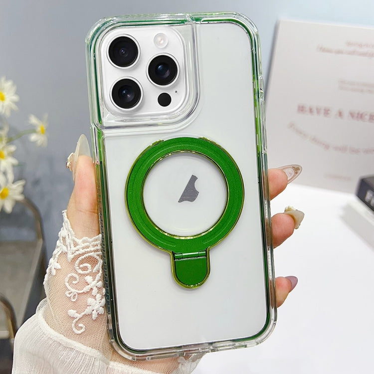 For iPhone 16 Pro Max Translucent 3 in 1 Holder MagSafe Phone Case