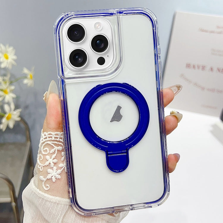 For iPhone 16 Pro Max Translucent 3 in 1 Holder MagSafe Phone Case