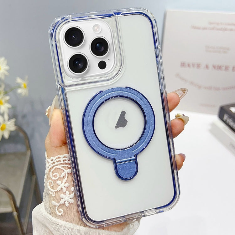 For iPhone 16 Pro Max Translucent 3 in 1 Holder MagSafe Phone Case