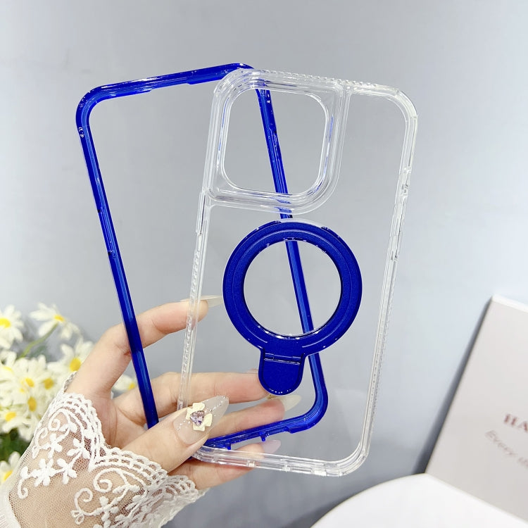 For iPhone 16 Pro Translucent 3 in 1 Holder MagSafe Phone Case