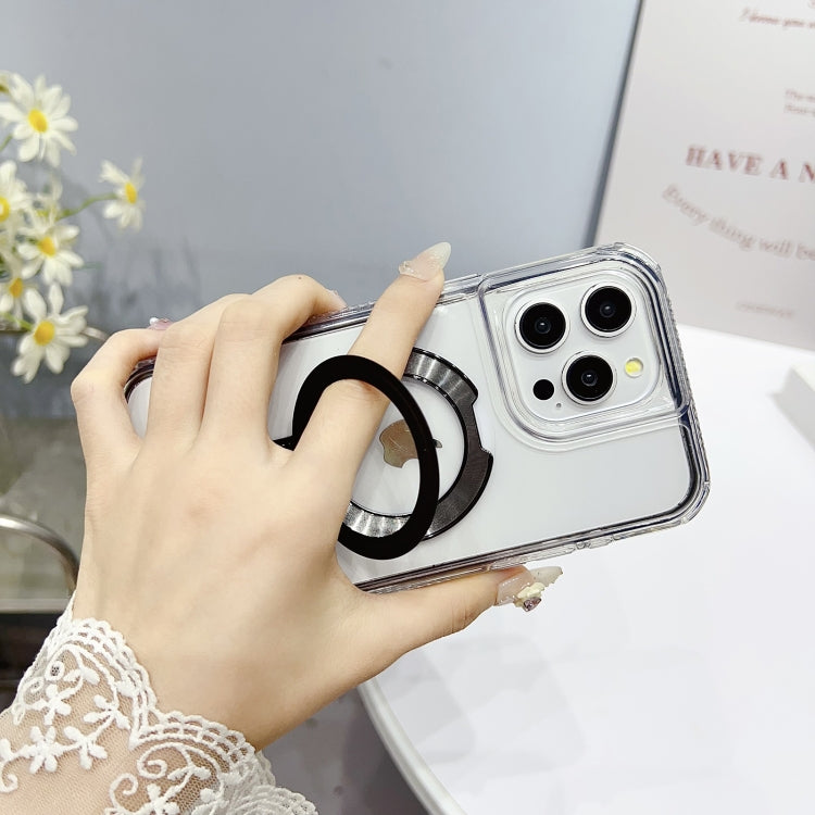 For iPhone 16 Pro Translucent 3 in 1 Holder MagSafe Phone Case