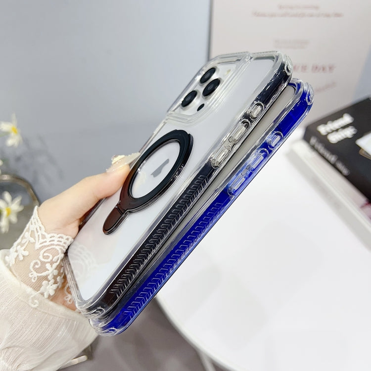 For iPhone 16 Pro Translucent 3 in 1 Holder MagSafe Phone Case