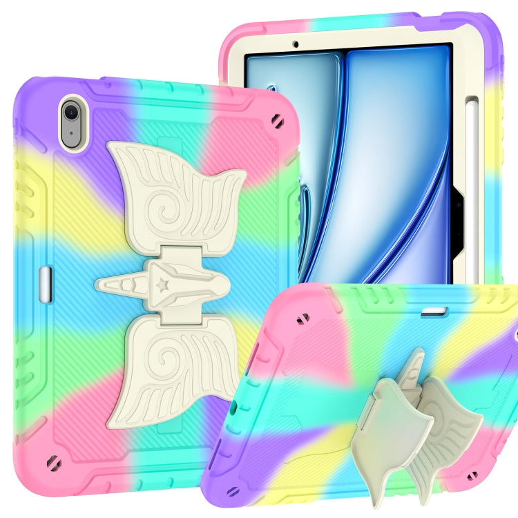 For iPad Air 11 2026 / 2025 / 2024 Kickstand PC Hybrid Silicone Tablet Case with Strap