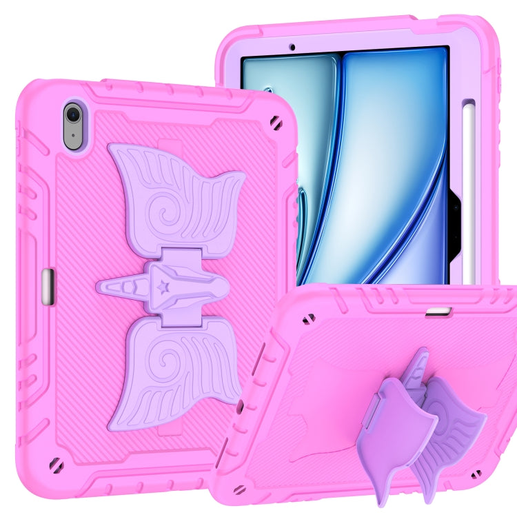 For iPad Air 11 2026 / 2025 / 2024 Kickstand PC Hybrid Silicone Tablet Case with Strap
