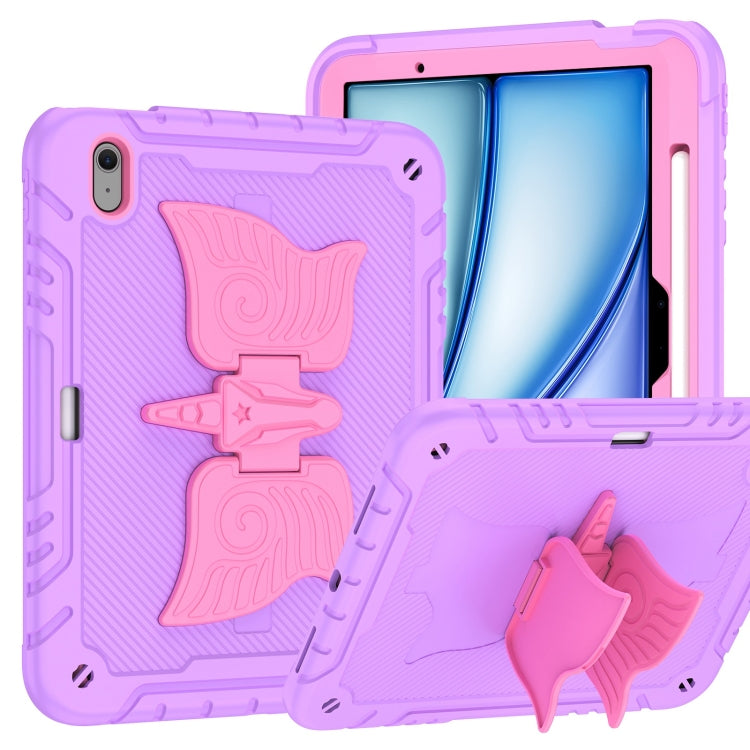 For iPad Air 11 2026 / 2025 / 2024 Kickstand PC Hybrid Silicone Tablet Case with Strap