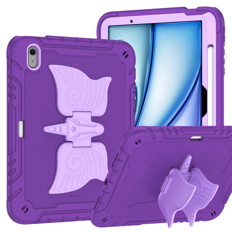 For iPad Air 11 2026 / 2025 / 2024 Kickstand PC Hybrid Silicone Tablet Case with Strap
