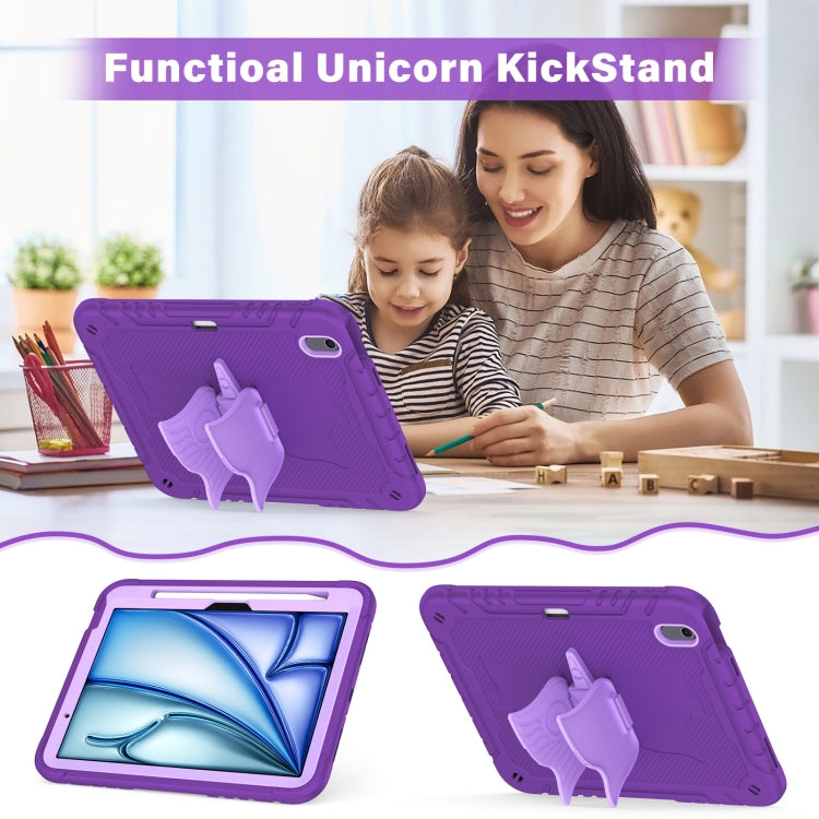 For iPad Air 11 2026 / 2025 / 2024 Kickstand PC Hybrid Silicone Tablet Case with Strap