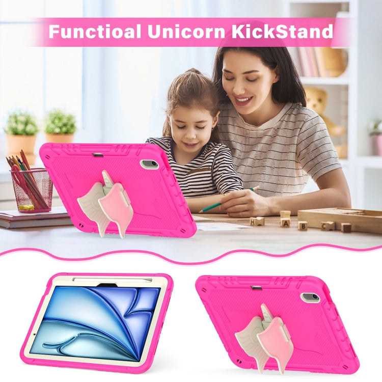 For iPad Air 11 2026 / 2025 / 2024 Kickstand PC Hybrid Silicone Tablet Case with Strap
