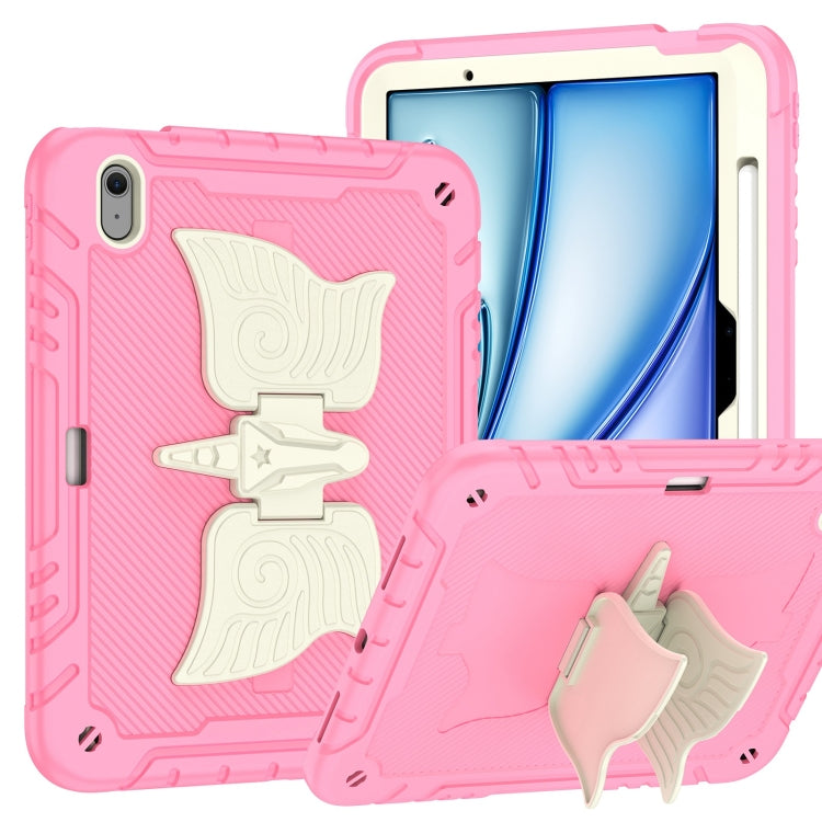For iPad Air 11 2026 / 2025 / 2024 Kickstand PC Hybrid Silicone Tablet Case with Strap
