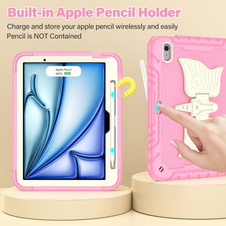 For iPad Air 11 2026 / 2025 / 2024 Kickstand PC Hybrid Silicone Tablet Case with Strap