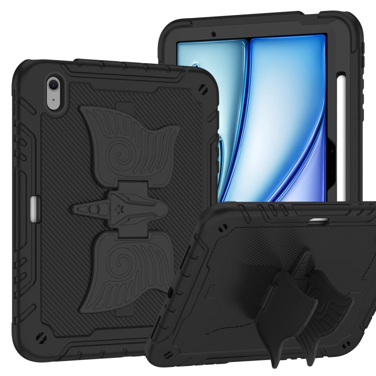 For iPad Air 11 2026 / 2025 / 2024 Kickstand PC Hybrid Silicone Tablet Case with Strap