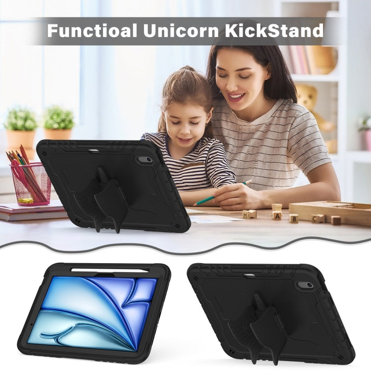 For iPad Air 11 2026 / 2025 / 2024 Kickstand PC Hybrid Silicone Tablet Case with Strap