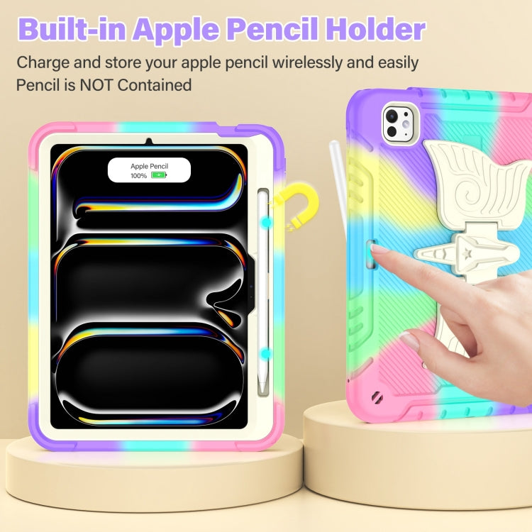 For iPad Pro 11 2025 / 2024 Kickstand PC Hybrid Silicone Tablet Case with Strap