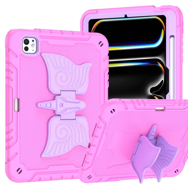 For iPad Pro 11 2025 / 2024 Kickstand PC Hybrid Silicone Tablet Case with Strap