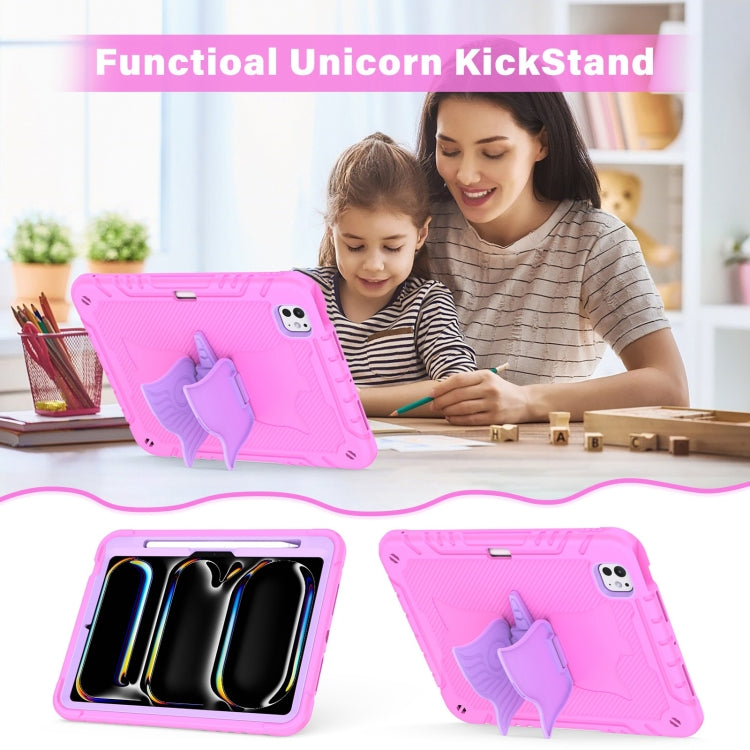 For iPad Pro 11 2025 / 2024 Kickstand PC Hybrid Silicone Tablet Case with Strap