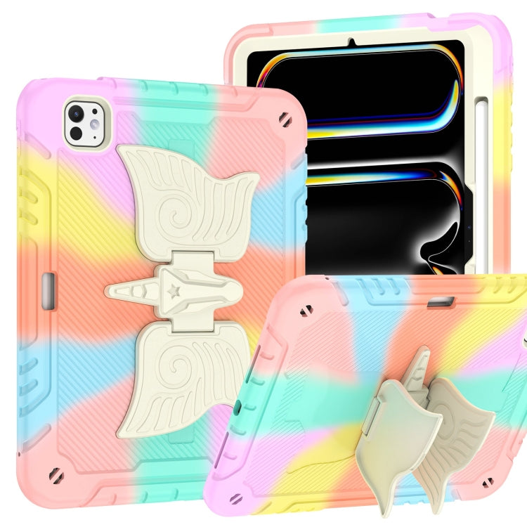 For iPad Pro 11 2025 / 2024 Kickstand PC Hybrid Silicone Tablet Case with Strap