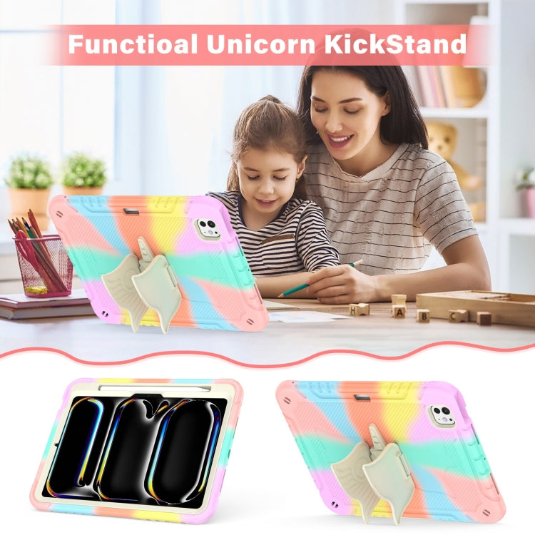 For iPad Pro 11 2025 / 2024 Kickstand PC Hybrid Silicone Tablet Case with Strap