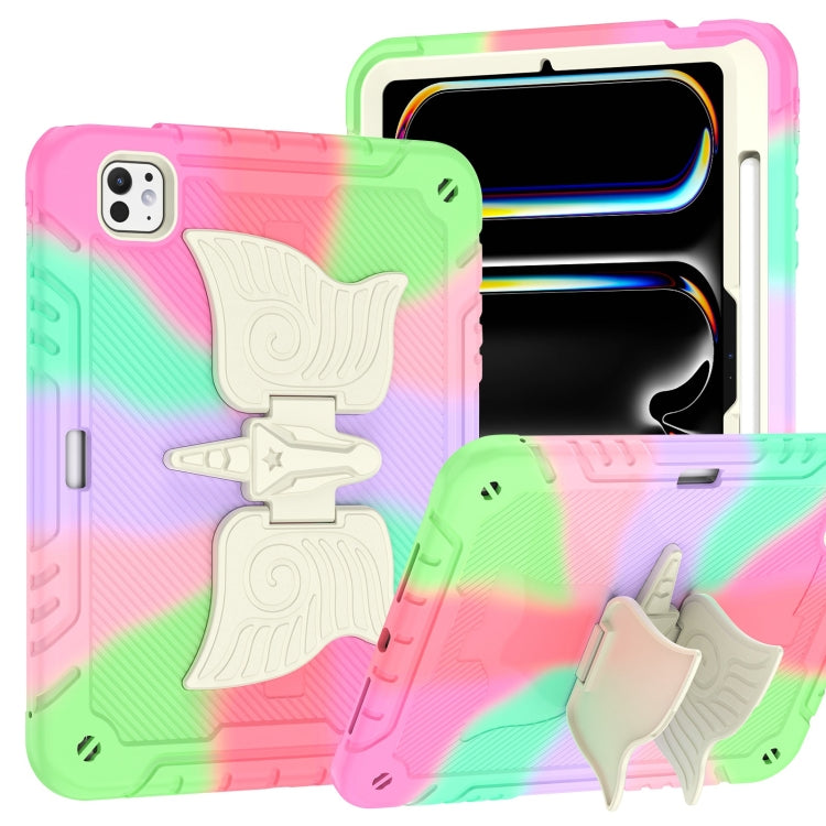 For iPad Pro 11 2025 / 2024 Kickstand PC Hybrid Silicone Tablet Case with Strap