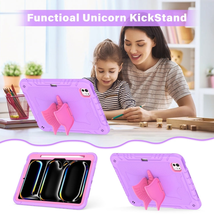 For iPad Pro 11 2025 / 2024 Kickstand PC Hybrid Silicone Tablet Case with Strap