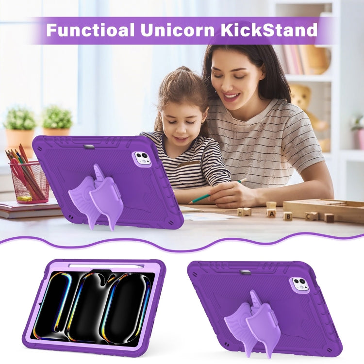 For iPad Pro 11 2025 / 2024 Kickstand PC Hybrid Silicone Tablet Case with Strap