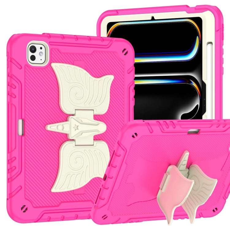 For iPad Pro 11 2025 / 2024 Kickstand PC Hybrid Silicone Tablet Case with Strap