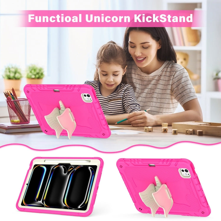 For iPad Pro 11 2025 / 2024 Kickstand PC Hybrid Silicone Tablet Case with Strap