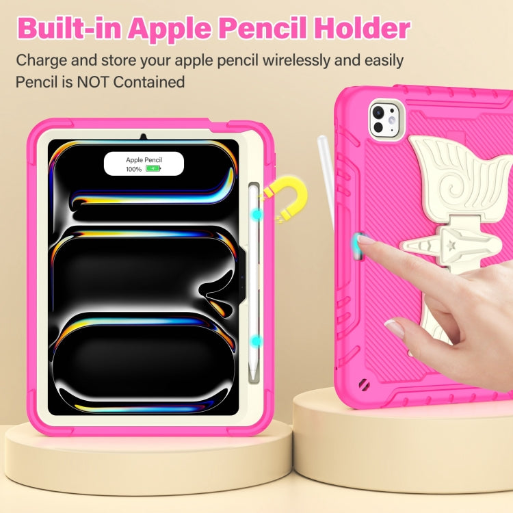 For iPad Pro 11 2025 / 2024 Kickstand PC Hybrid Silicone Tablet Case with Strap
