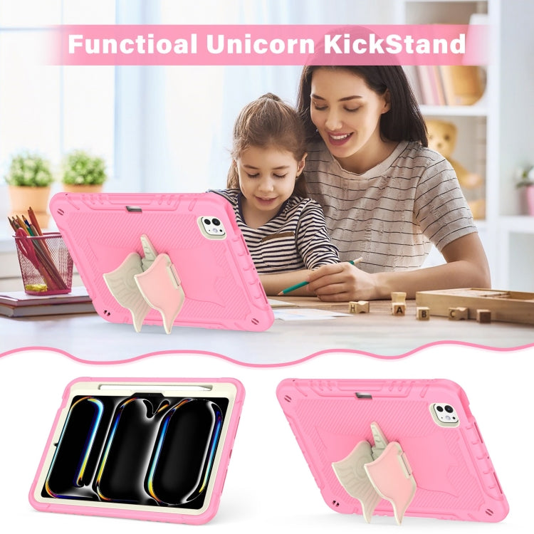 For iPad Pro 11 2025 / 2024 Kickstand PC Hybrid Silicone Tablet Case with Strap