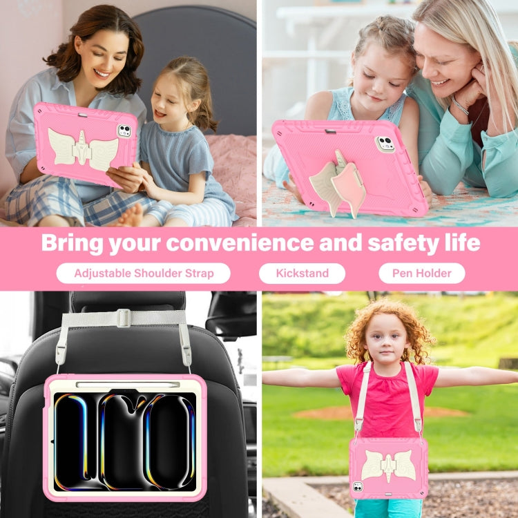 For iPad Pro 11 2025 / 2024 Kickstand PC Hybrid Silicone Tablet Case with Strap
