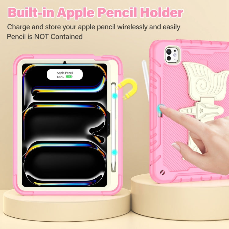 For iPad Pro 11 2025 / 2024 Kickstand PC Hybrid Silicone Tablet Case with Strap